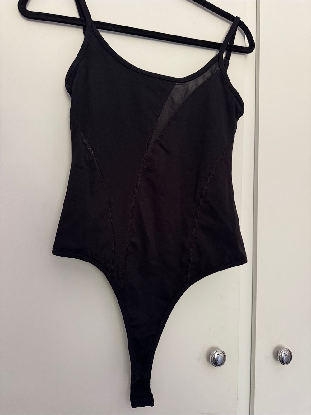 BuffBunny Black Bodysuit Activewear Top with Sexy Mesh